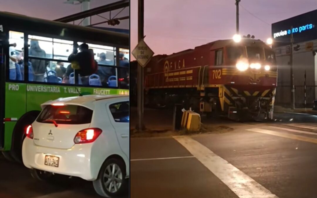 ¡PASAJEROS ESCAPAN POR LAS VENTANAS DE UN CAMIÓN ANTE LA LLEGADA DEL TREN!